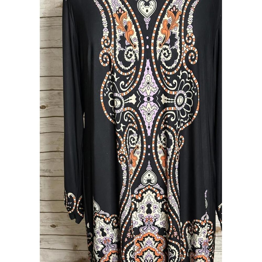 INC International Concepts black baroque long sleeves shift dress/tunic Size 3X - Picture 5 of 5